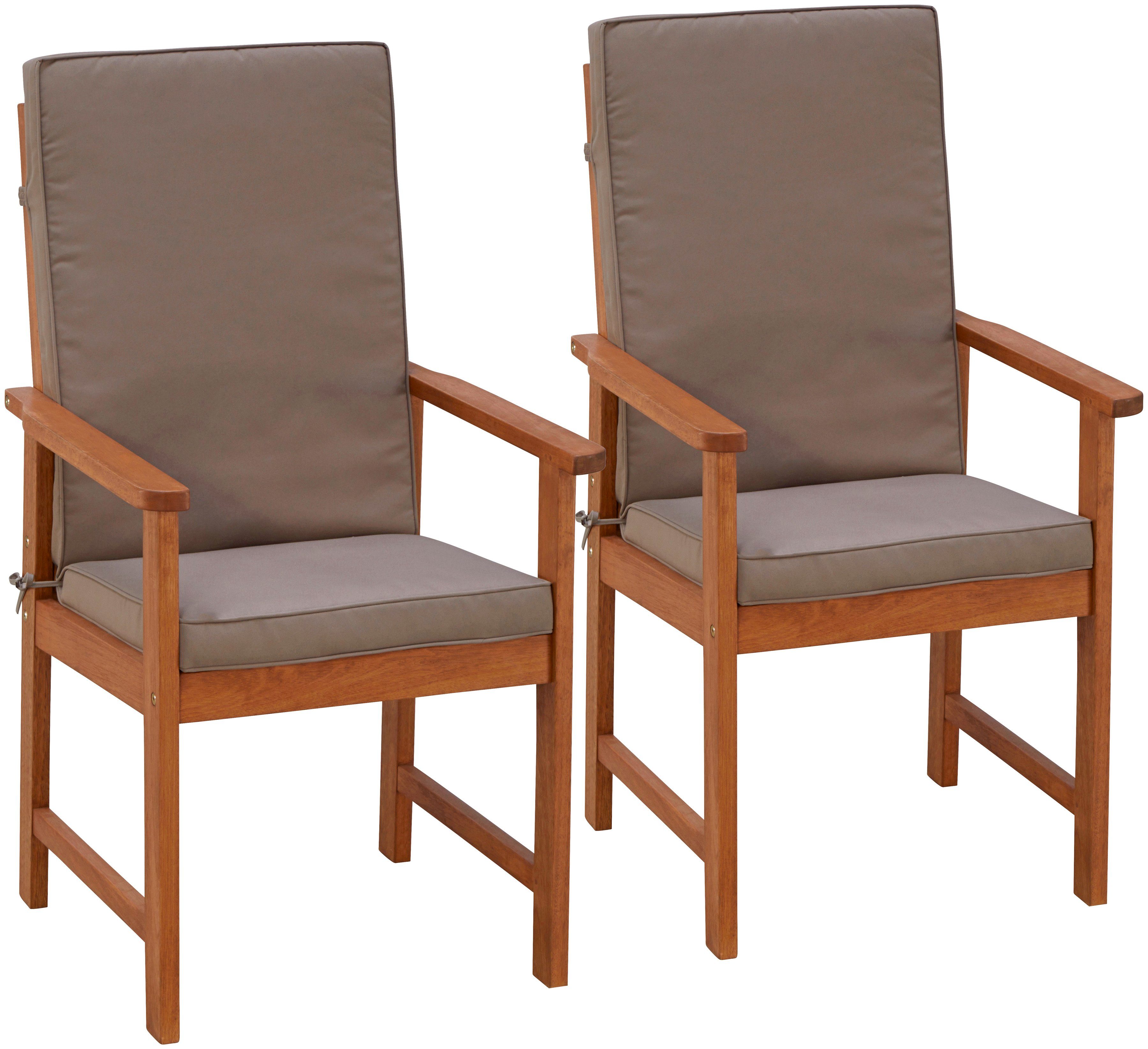 MERXX Gartenstuhl Montana (Set, 2 St), 2er Set, Alu/Textil, braun, inkl. Au günstig online kaufen