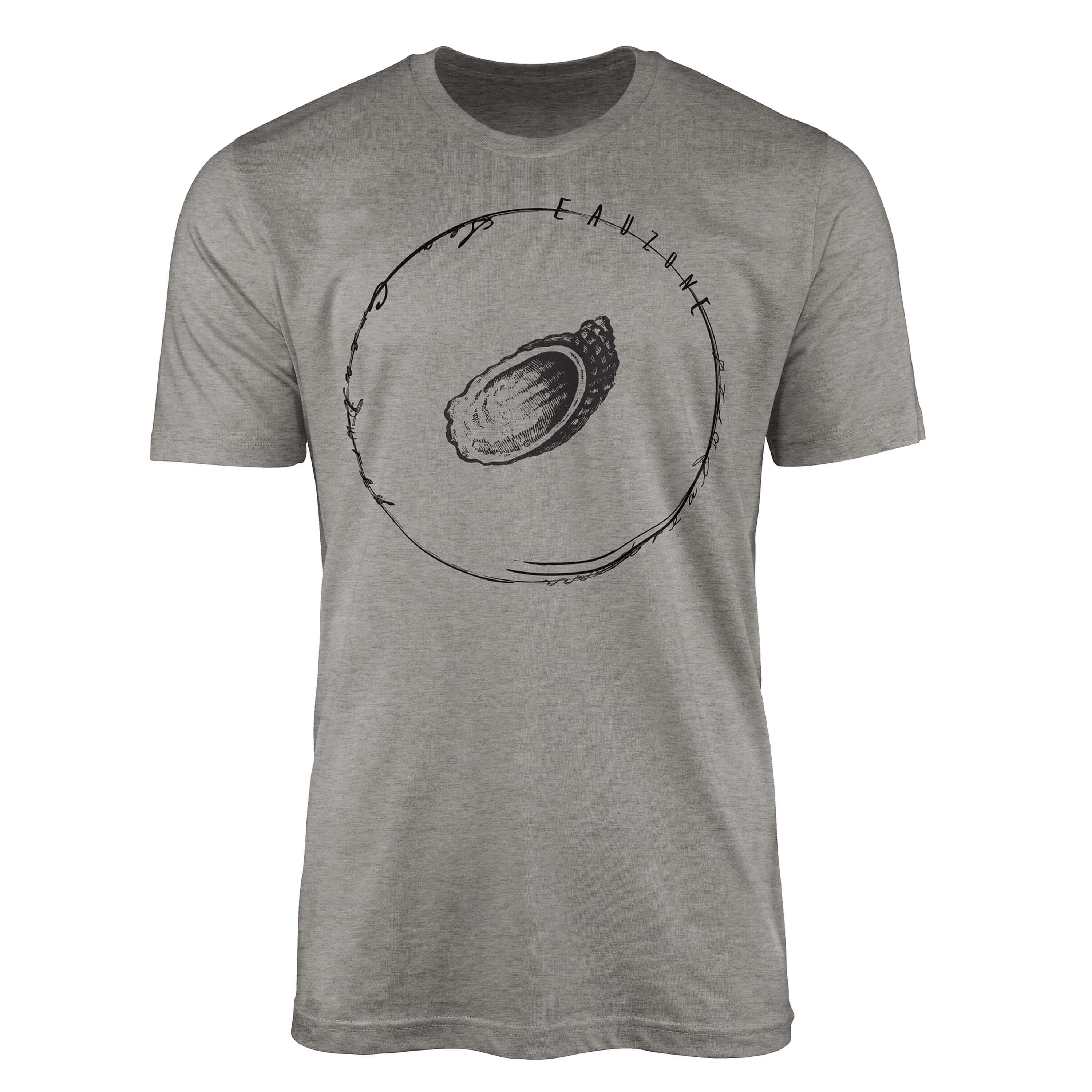 Sinus Art T-Shirt T-Shirt Tiefsee Fische - Serie: Sea Creatures, feine Struktur und sportlicher Schnitt / Sea 007 Ash