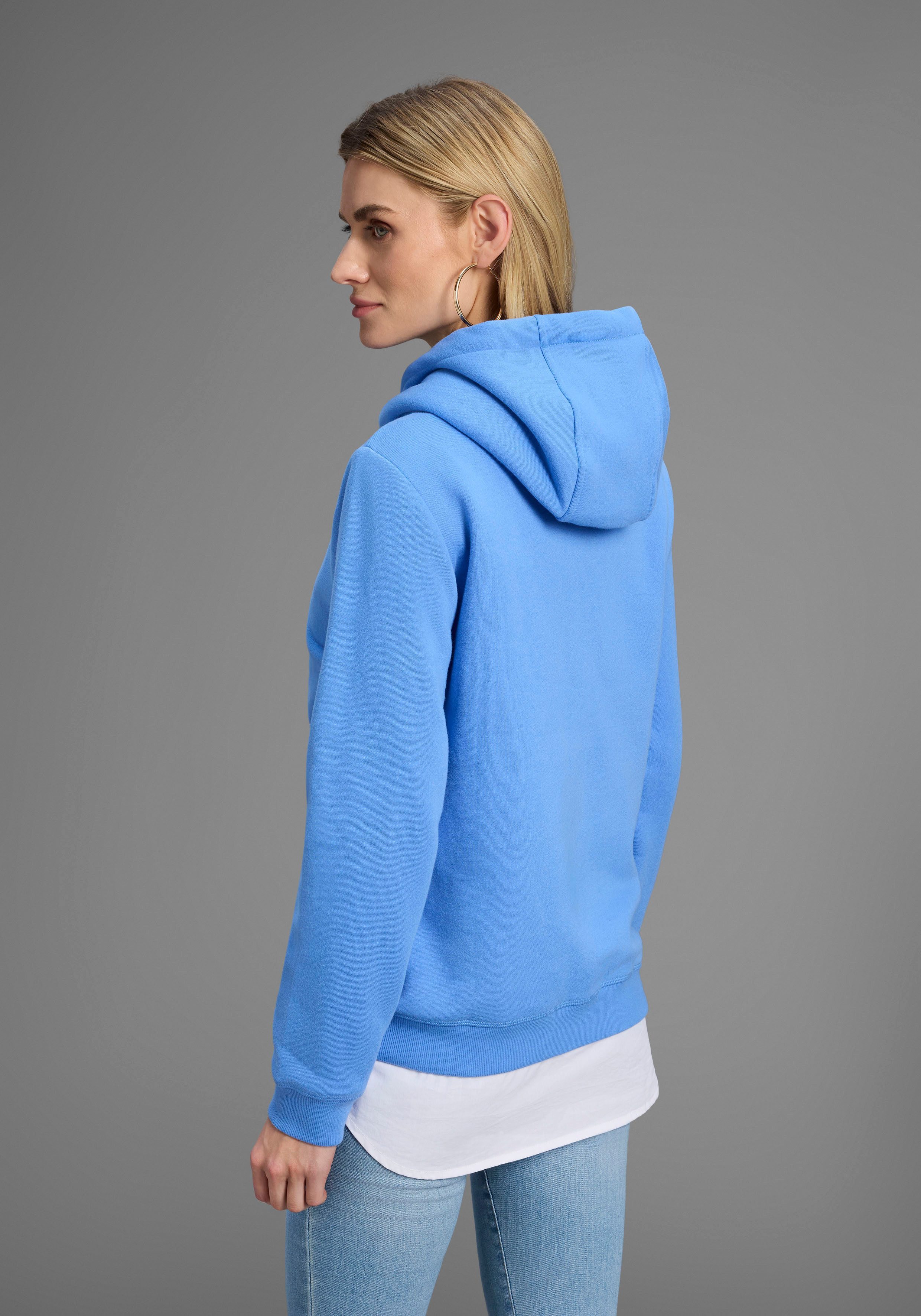 DELMAO Kapuzensweatshirt Weiche Baumwollmischung mit Print, Kordel und mari günstig online kaufen