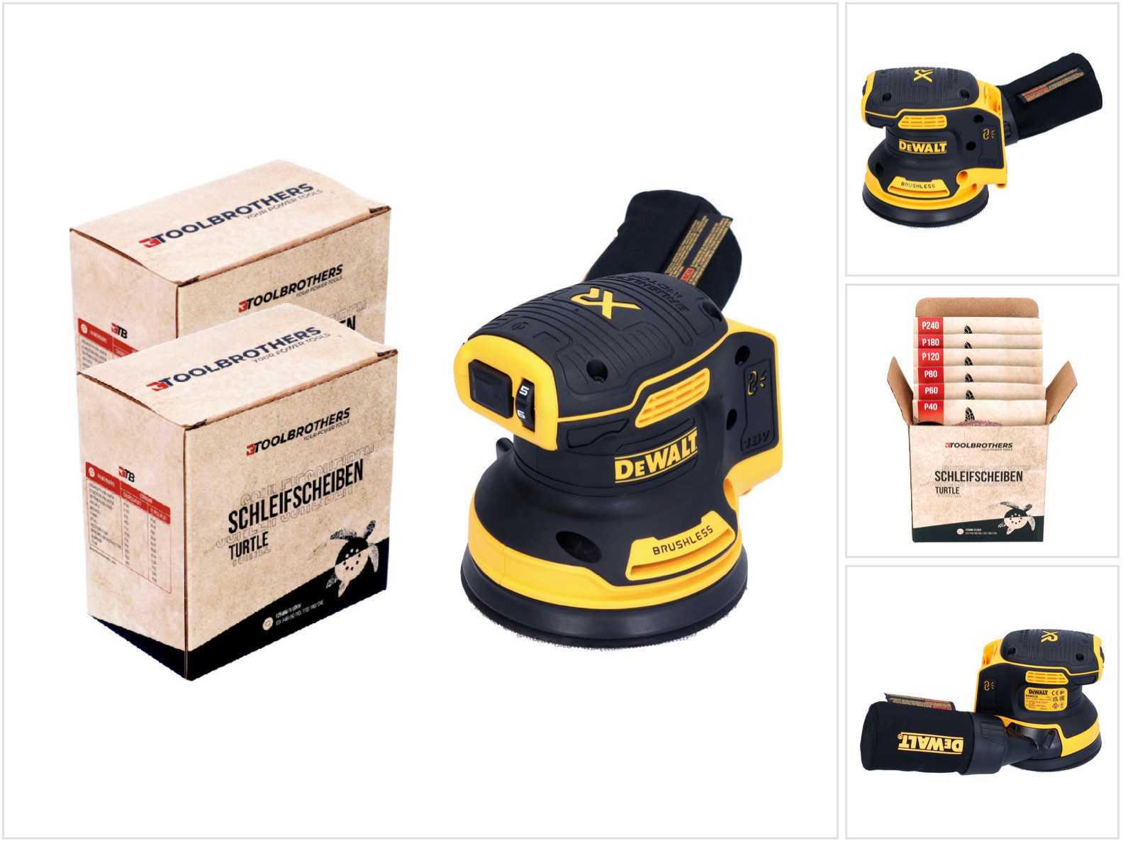 DeWalt Akku-Exzenterschleifer DCW 210 N Akku Exzenterschleifer 18 V 125 mm Brushless Solo + 2x Tool