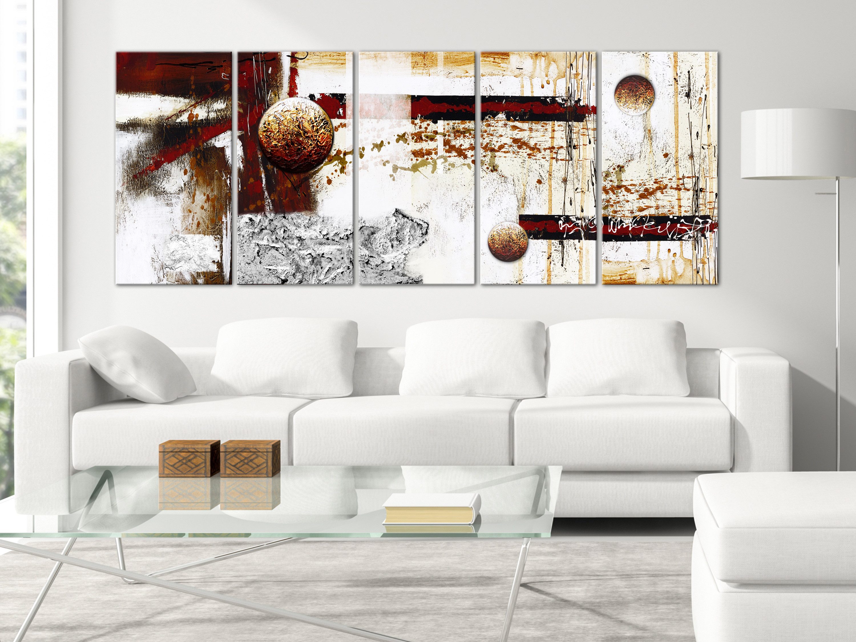 Artgeist Wandbild Dynamics in Space (5 Parts) Narrow