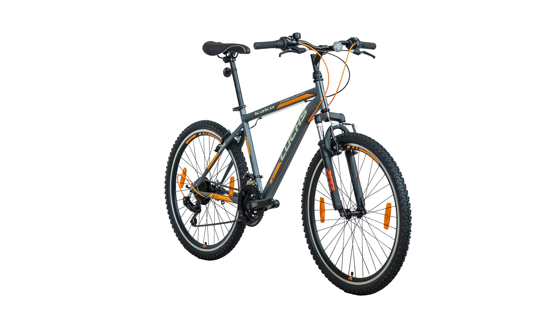 LUCHS Mountainbike KAKU 24 & 26 Zoll Jugendfahrrad Fahrrad Jungen sportliches Alltagsrad, 21 Gang Shimano, Kettenschaltung, 3 Farben und 2 Größen Verfügbar (Blau/Rot/Orange)