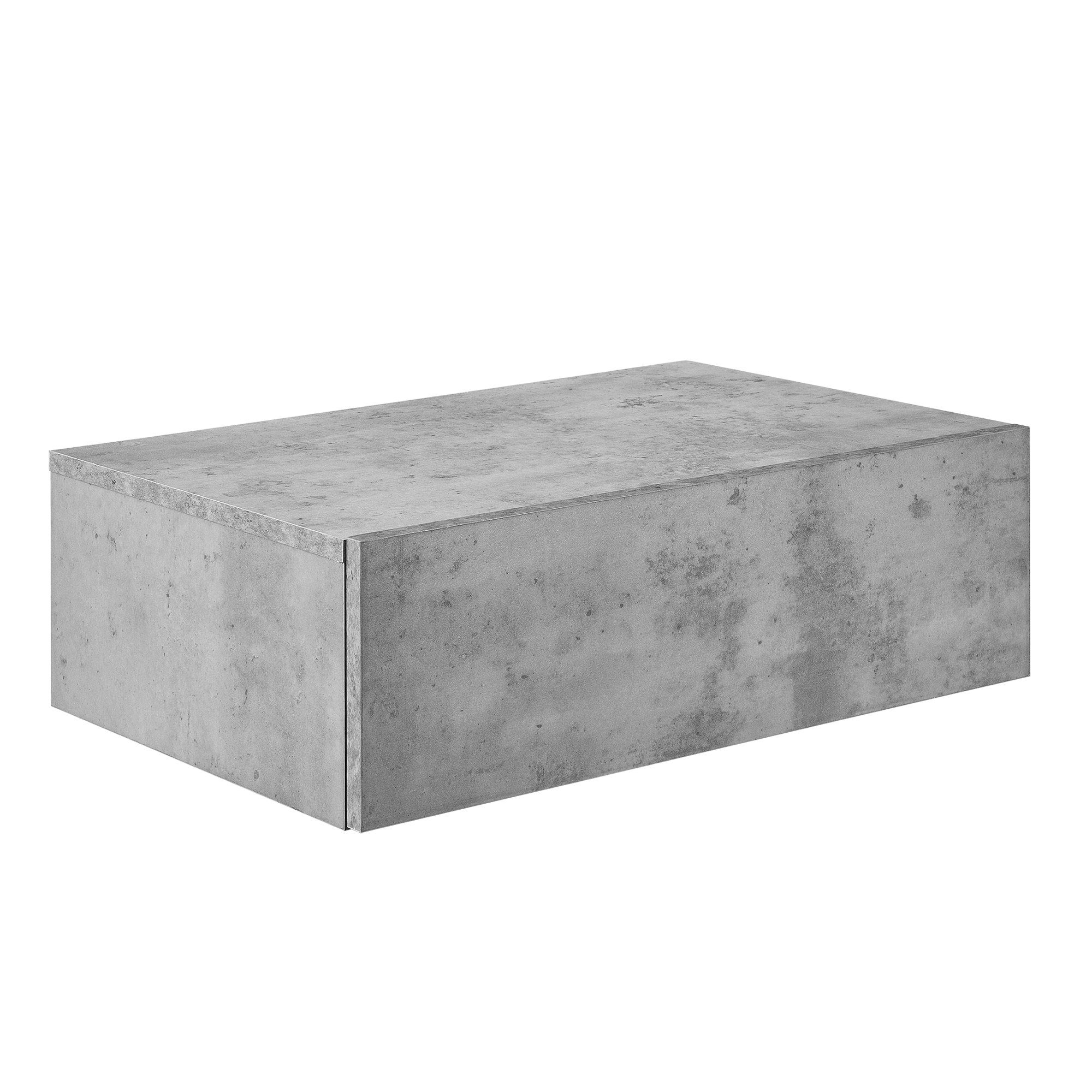 Wandboard en.casa Beton-Optik »Oslo« mit 46x30x15cm Nachtschrank Schublade