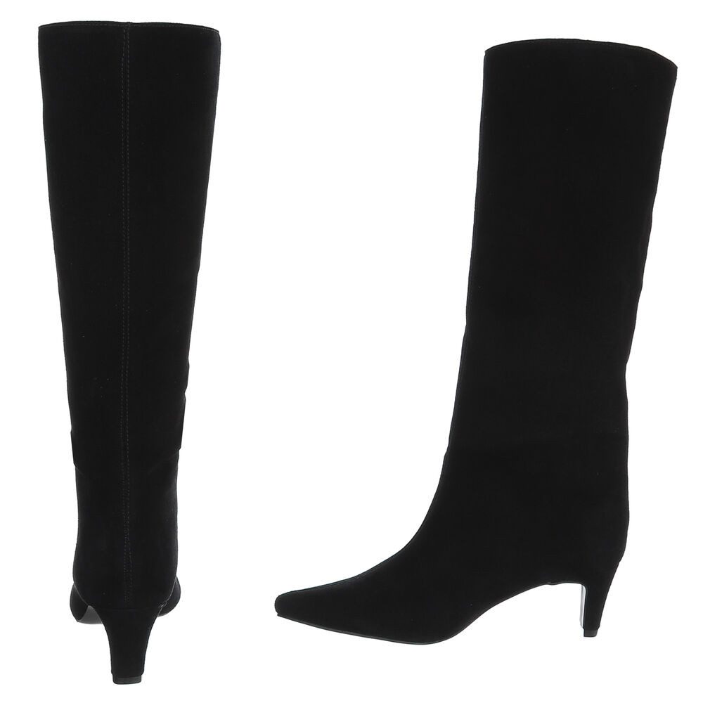 Ital-Design Damenstiefel mit Absatz und hohem Schaft Stiefel (92392500) Pfennig-/Stilettoabsatz Stiefel in Schwarz – Bild 5 von 5