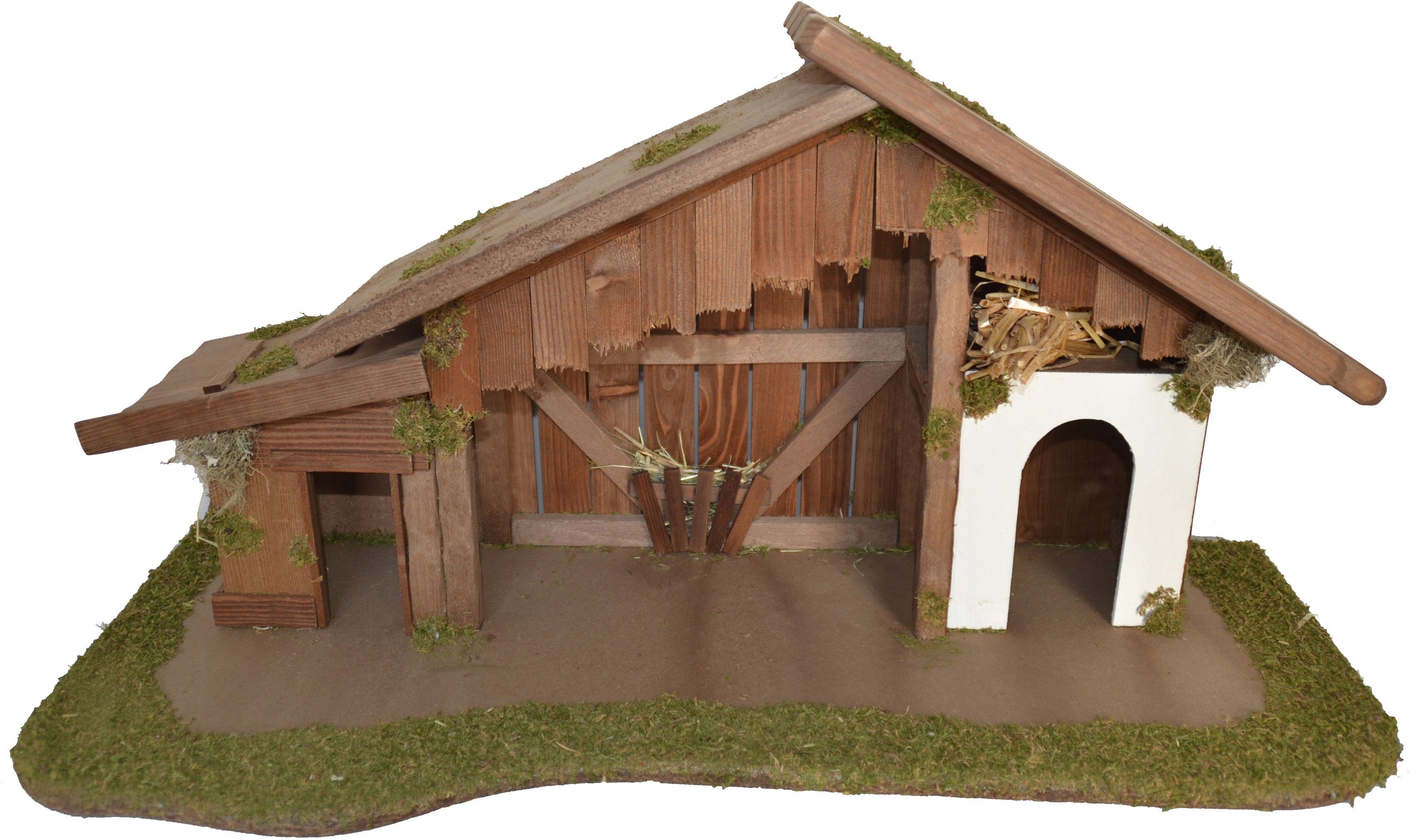 Alfred Kolbe Krippe Weihnachtsdeko (1-tlg), aus Holz, 70x35x33 cm, für Figuren bis 13 cm Höhe