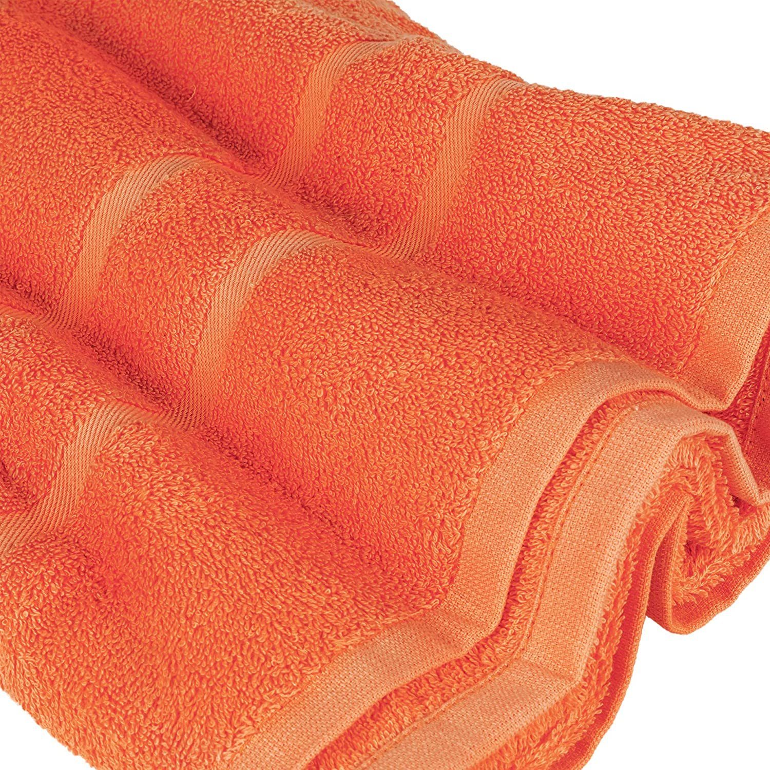 Handtuch Set Handtuch Premium Baumwolle (2 Frottee 100% 100% cm aus 500GSM in Baumwolle 2er Stück), StickandShine Frottee Orange 50x100 500g/m²