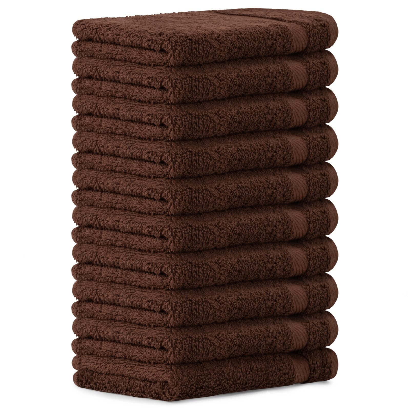 Luckytowel Gästehandtücher 30x50cm mit Aufhänger - Oeko-TEX Gästetücher Set 10er Pack mit 600g/m², 100% Baumwolle (kleine Gäste Handtücher 30x50 cm), flauschig & saugstark - Frottee Handtuchset