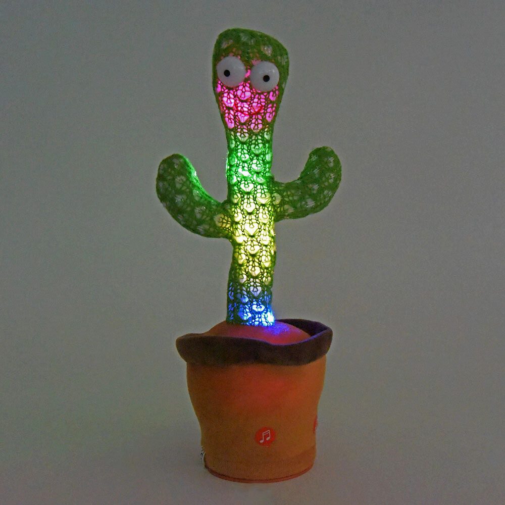 Kögler Plüschfigur Kögler Tanzender Kaktus mit Licht, Sound und Laberfunktion (1-St), Spricht nach und bewegt sich beim Wiedergeben.