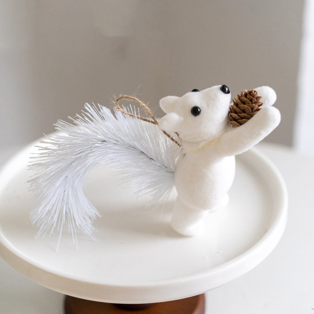Blusmart Christbaumschmuck 2 Stück Niedliche ein Braun ein Den Für Eichhörnchen-Spielzeug-Anhänger Weiß