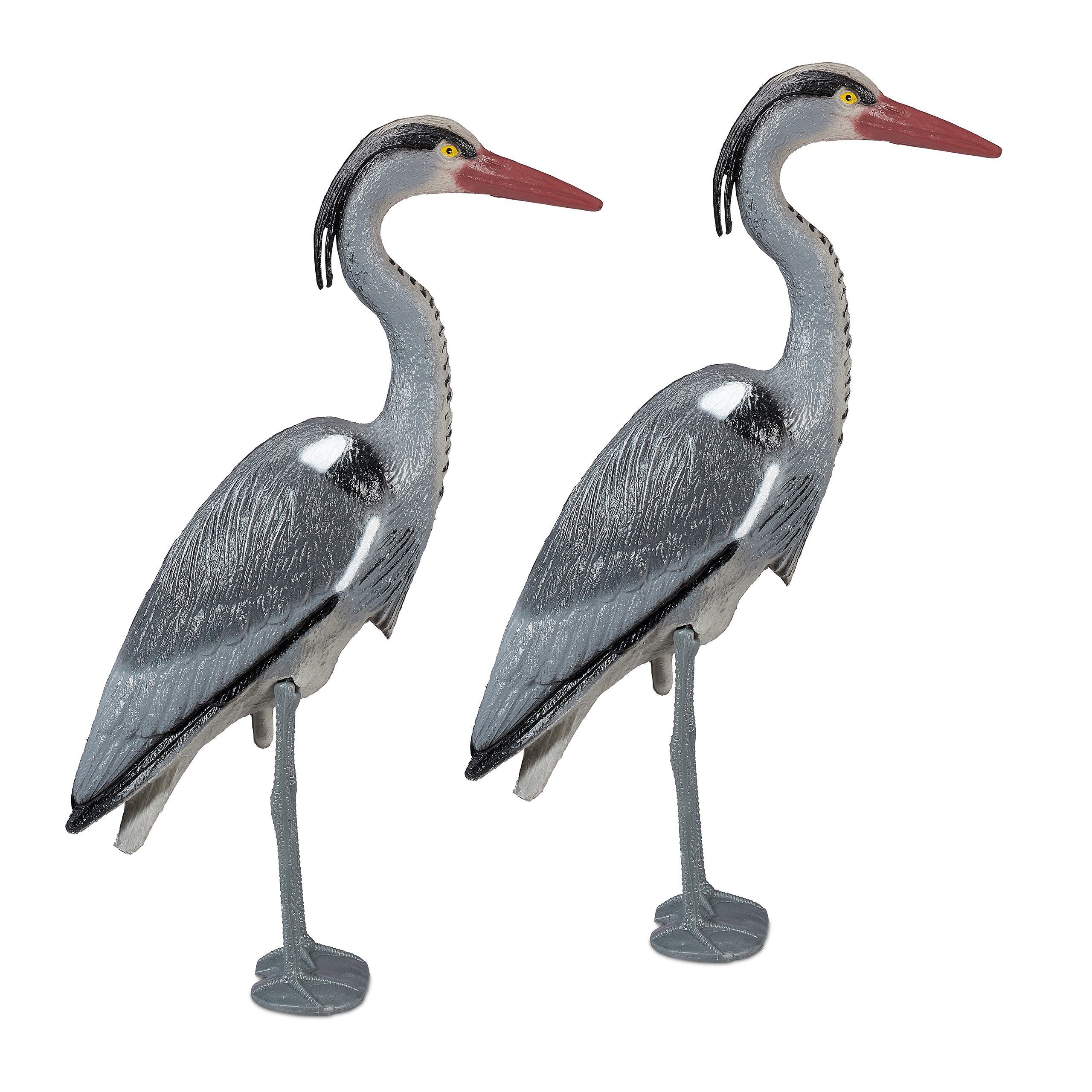 Gartenfigur 2 x Gartenfigur Reiher