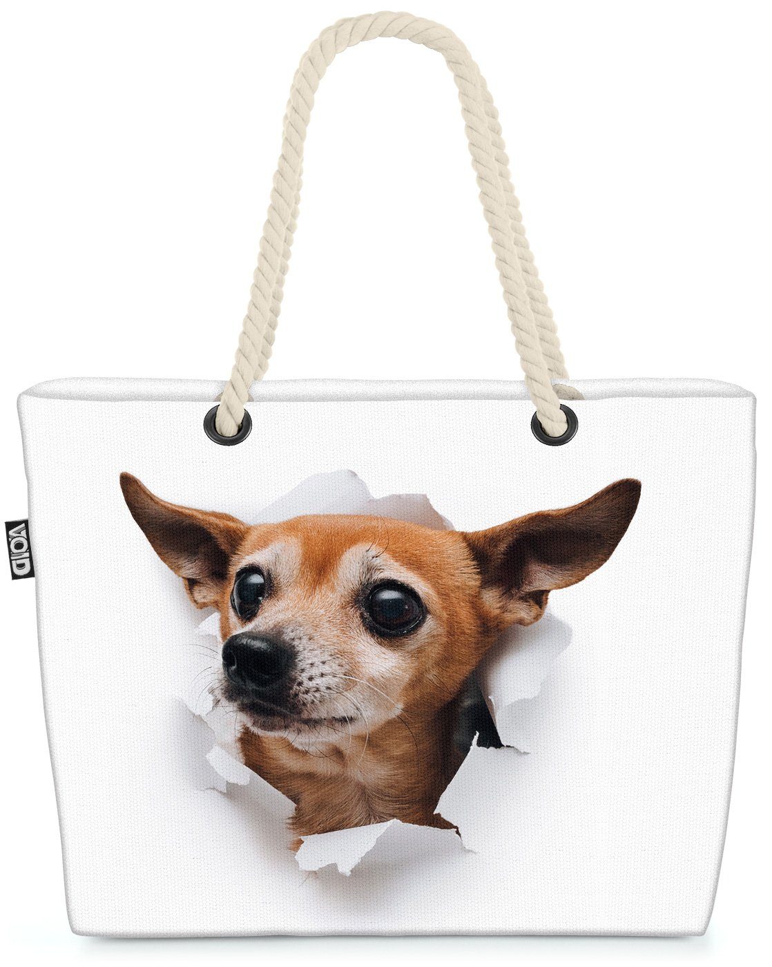 VOID Strandtasche (1-tlg), Russischer Toy Hund Beach Bag Russkiy Toy Hund Haustier Tier Welpe Frenchie | Strandtaschen
