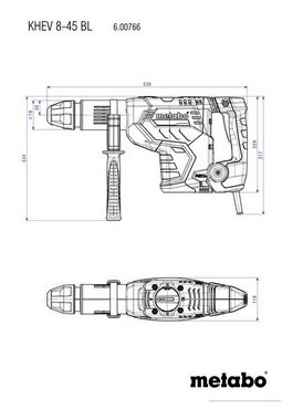 metabo Kombihammer KHEV 8-45 BL, 230 V, Kombihammer im Kunststoffkoffer