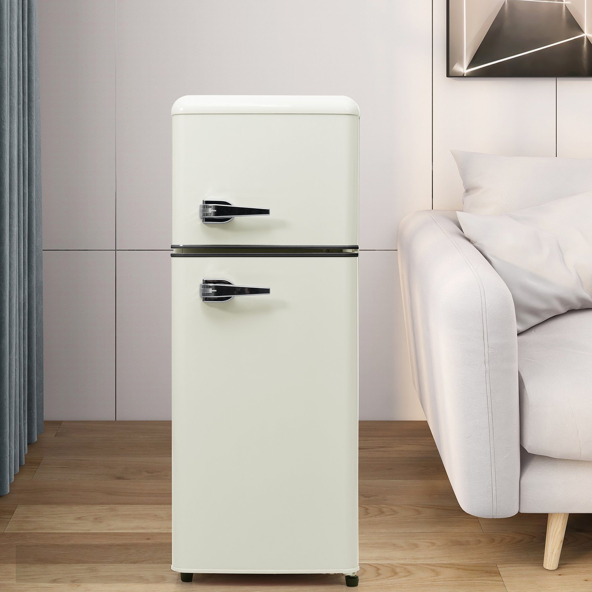 Ulife Kühlschrank BCD-102, 101 cm hoch, 41 cm breit, verstellebare Ablage und Füße