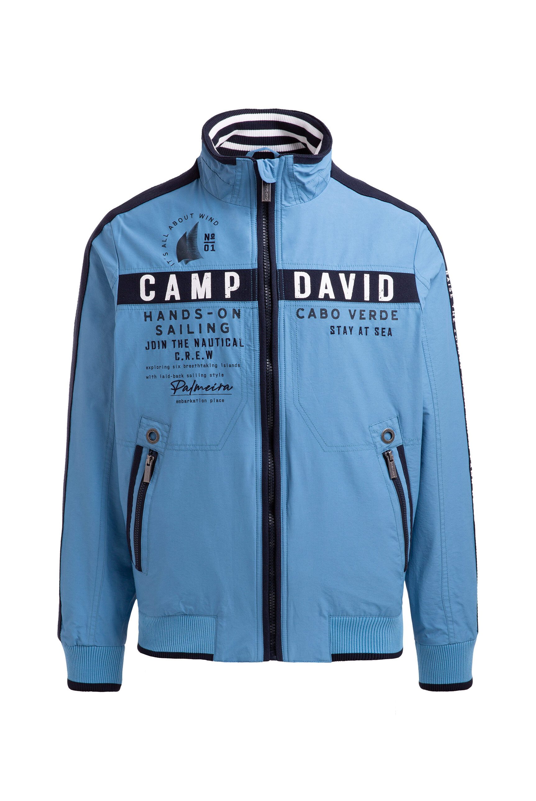 CAMP DAVID Outdoorjacke mit Stehkragen & Reißverschlusstaschen