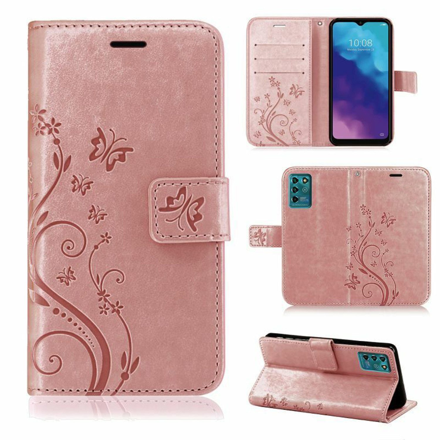 betterfon Handyhülle Handytasche für ZTE Blade V30 Vita Klapphülle Rosegold