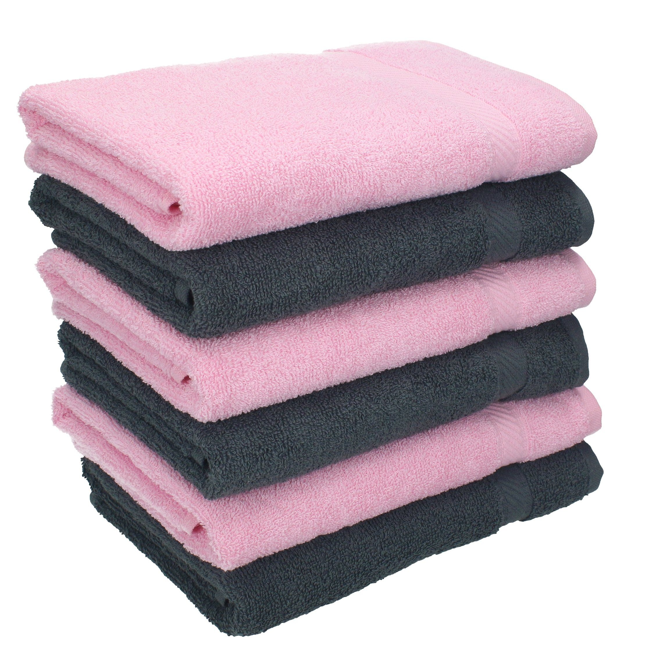 Palermo Betz Größe Farbe rosé, x und Handtücher 100 Baumwolle cm 50 6 Stück Handtücher anthrazit 100%