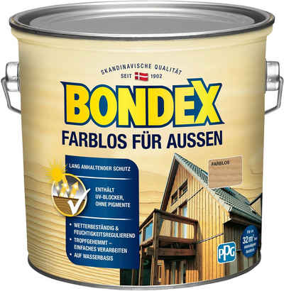 Bondex Holzschutzlasur FARBLOS FÜR AUSSEN, Wetterschutz Holzverkleidung, Farblos, 0,75 Liter Inhalt