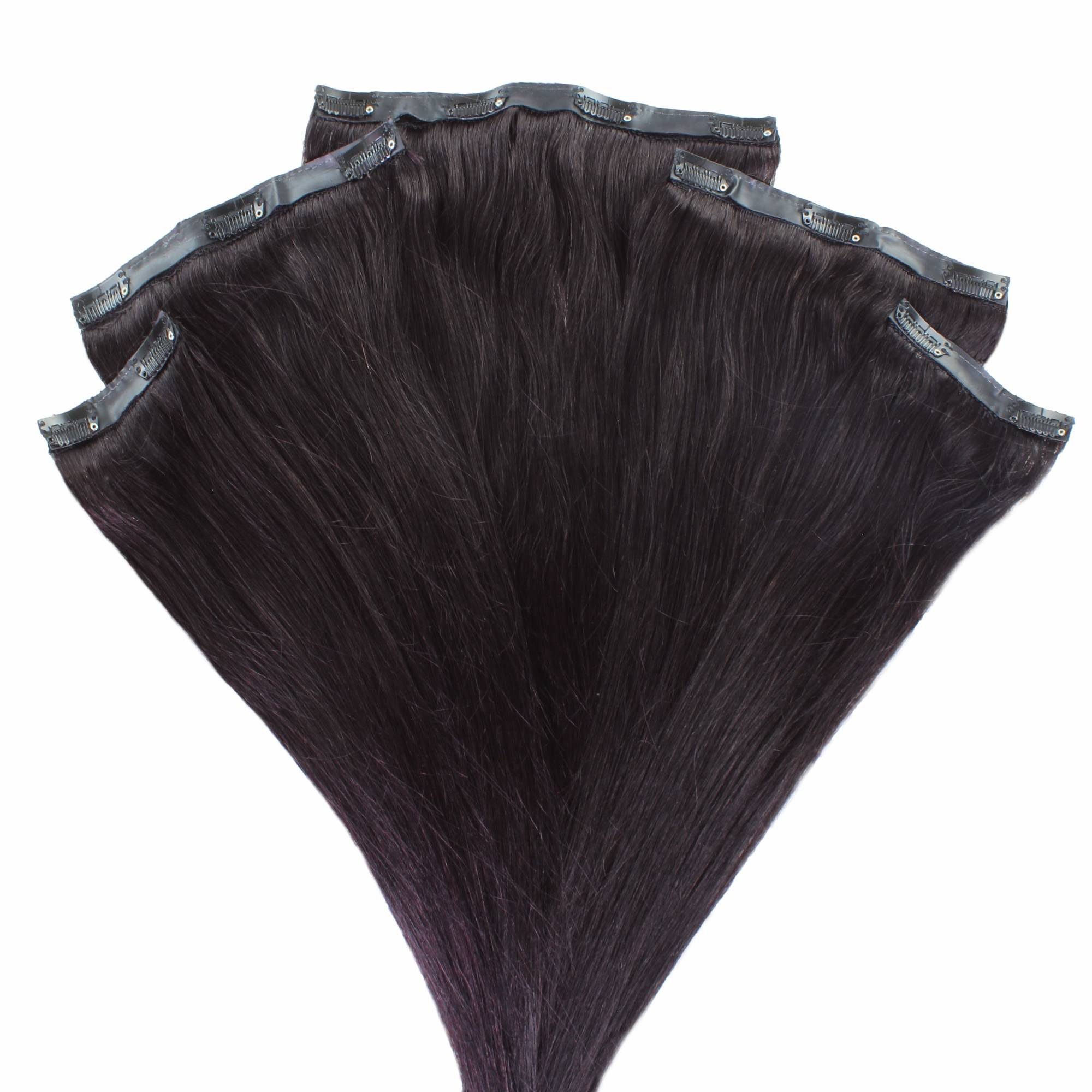 hair2heart Echthaar-Extension Volumen Clip Extensions #4/0 Mittelbraun 40cm | Haarverlängerungen