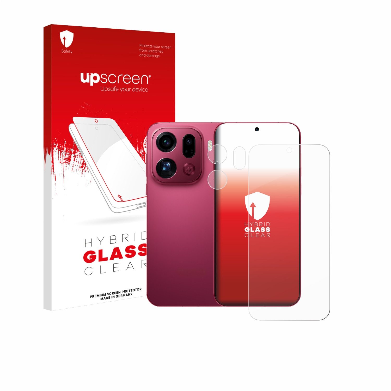 upscreen Displayschutzglas Folie für Oppo Find X9 Pro (Display+Kamera), Schutzfolie Glas Panzer Display Schutz klar