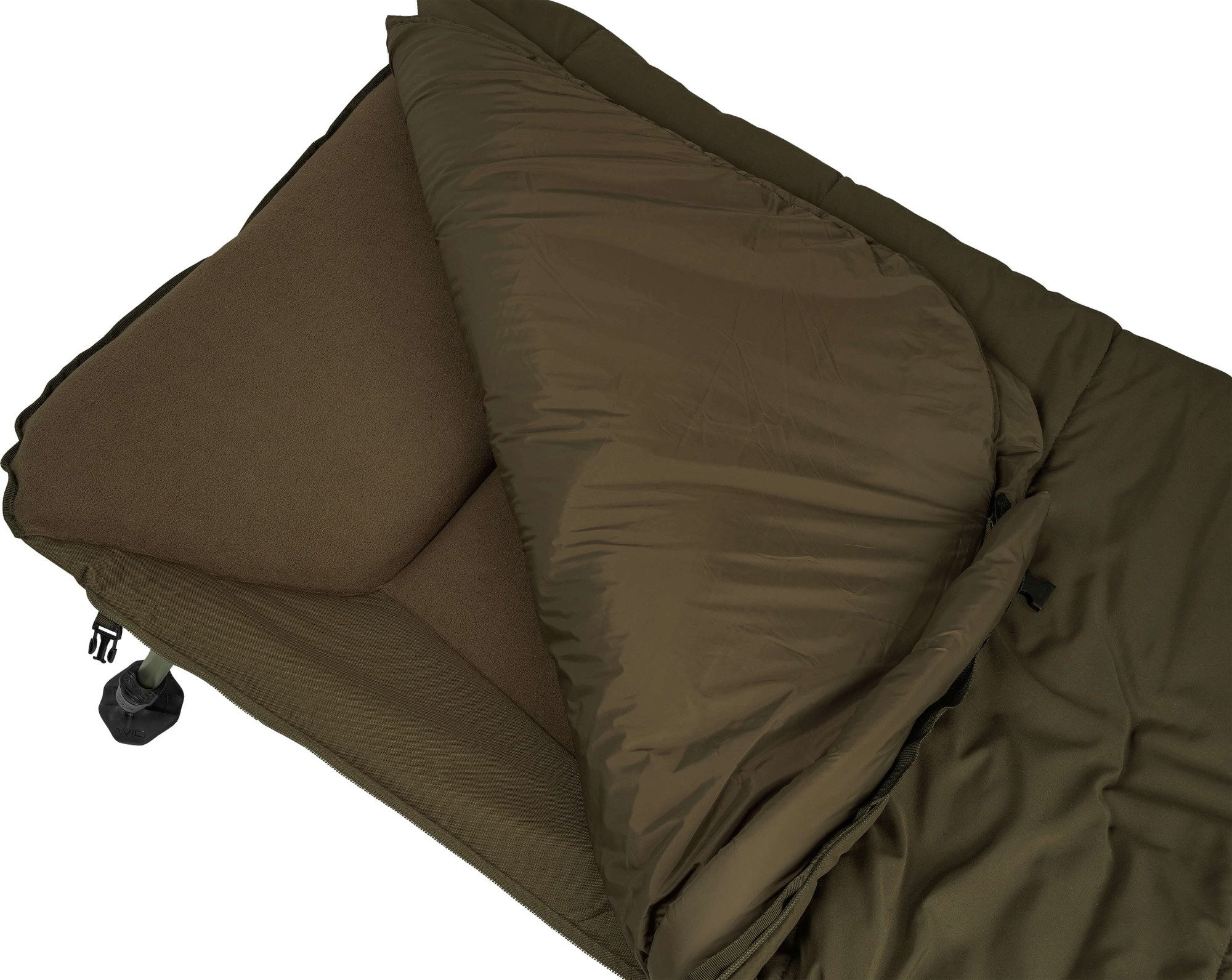 Avid Carp Angelliege Avid Revolve System - Karpfenliege + 4 Seasons  Schlafsack, Angel Strandliege