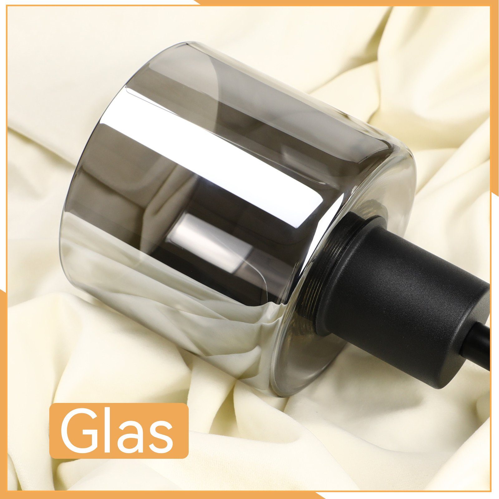 Nettlife Pendelleuchte Schwarz Vintage E27 Glas Esstisch 1/3 Flammig Wohnzimmer Hängelampe, Höhenverstellbar, LED wechselbar, Esszimmer Hotel Büro
