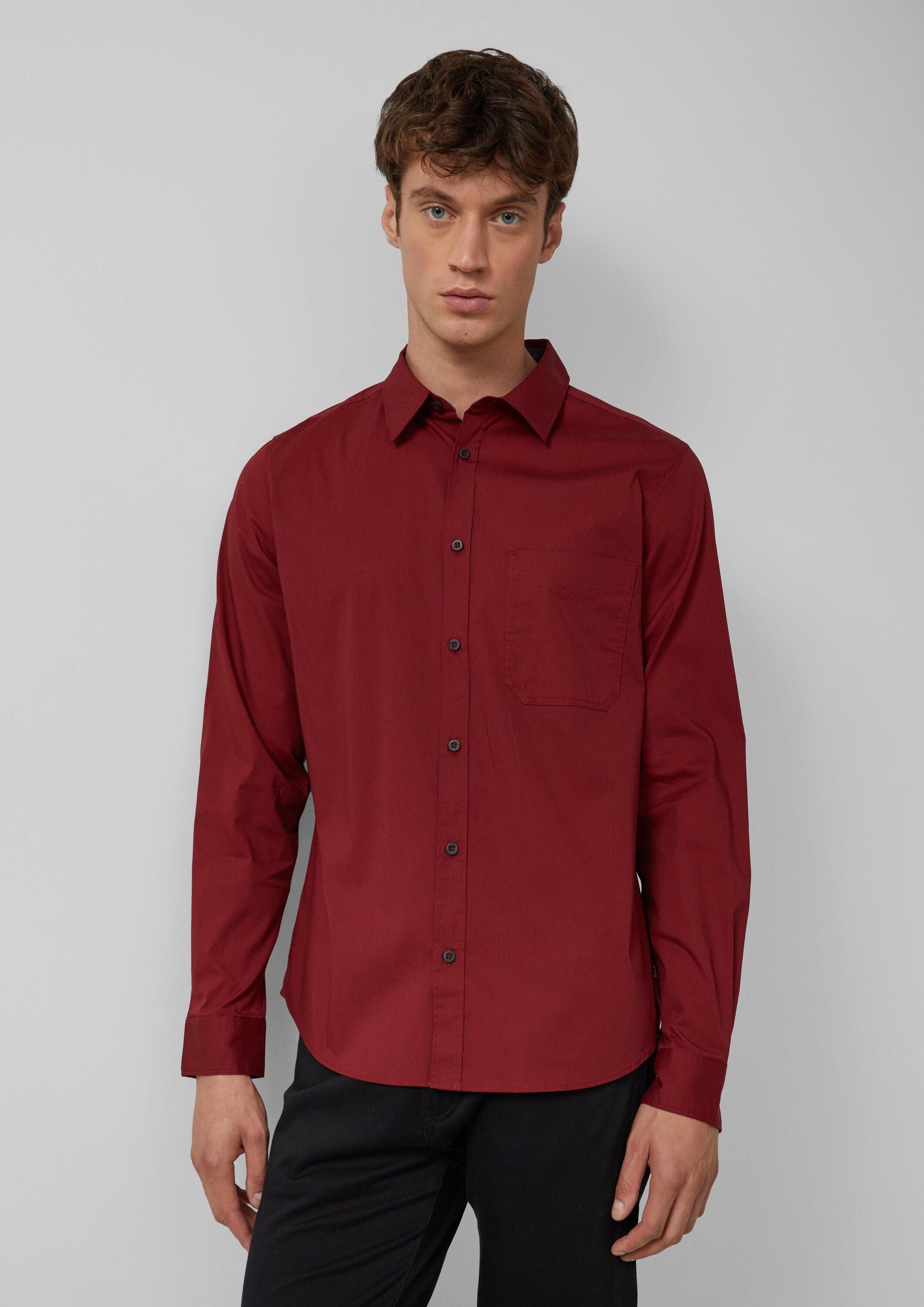 s.Oliver Langarmhemd Hemd Slim Fit: Gemustertes Hemd mit Kentkragen günstig online kaufen