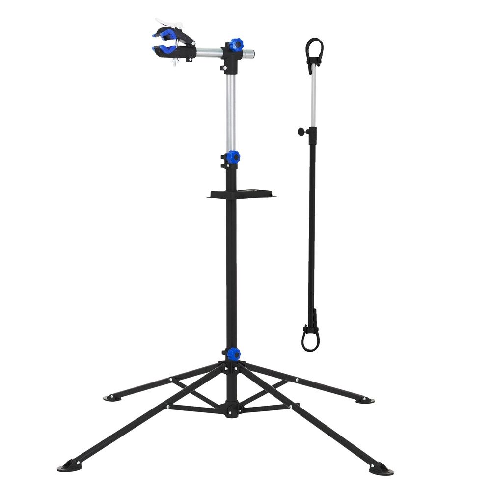 ECD Germany Fahrradhalter Reparaturständer Montageständer 360° drehbar E-Bike MTB Profi, Fahrrad-Montageständer höhenverstellbar 105-185cm max. 50kg schwarz