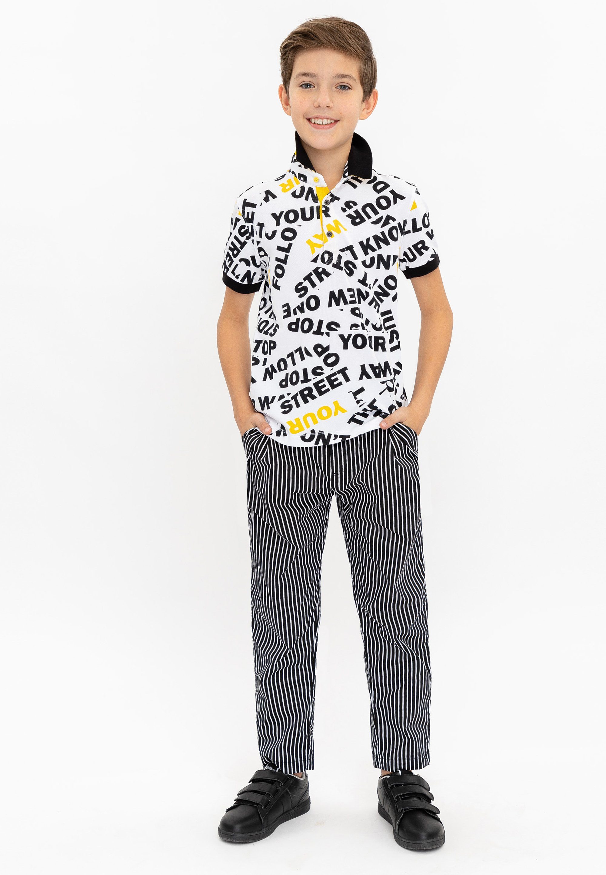 Gulliver Poloshirt mit stylischem Allover-Print