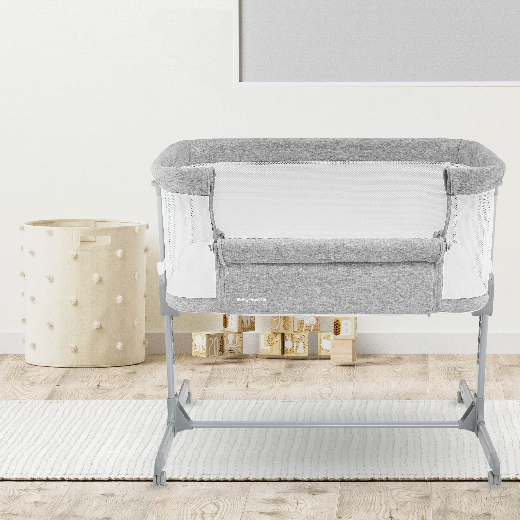 Moby-System Beistellbett Baby-Beistellbett LUNA 3in1 - Ideal für Neugeboren günstig online kaufen