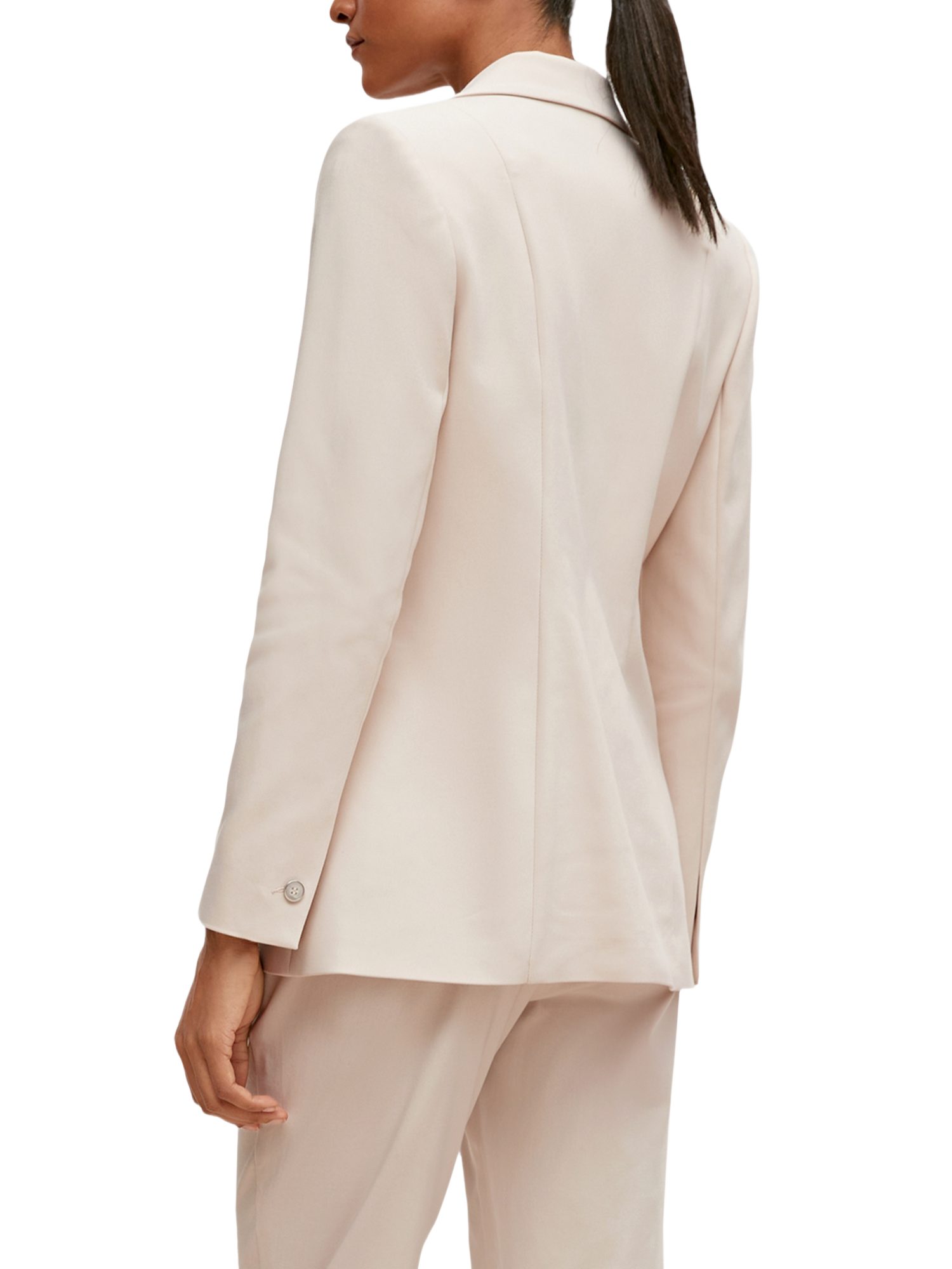 comma Jackenblazer natur,Business,Baumwolle,Unifarben,Reverskragen,Lang,Regular Fit
