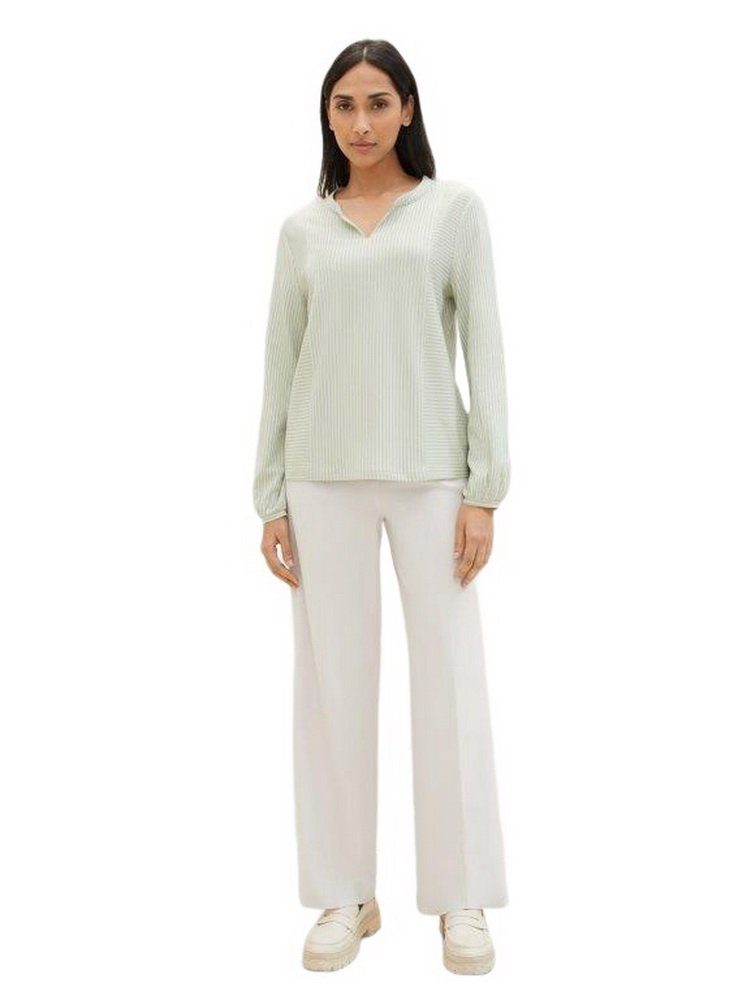 TOM TAILOR Langarmshirt VERTICAL STRIPE (1-tlg) aus Baumwollmix