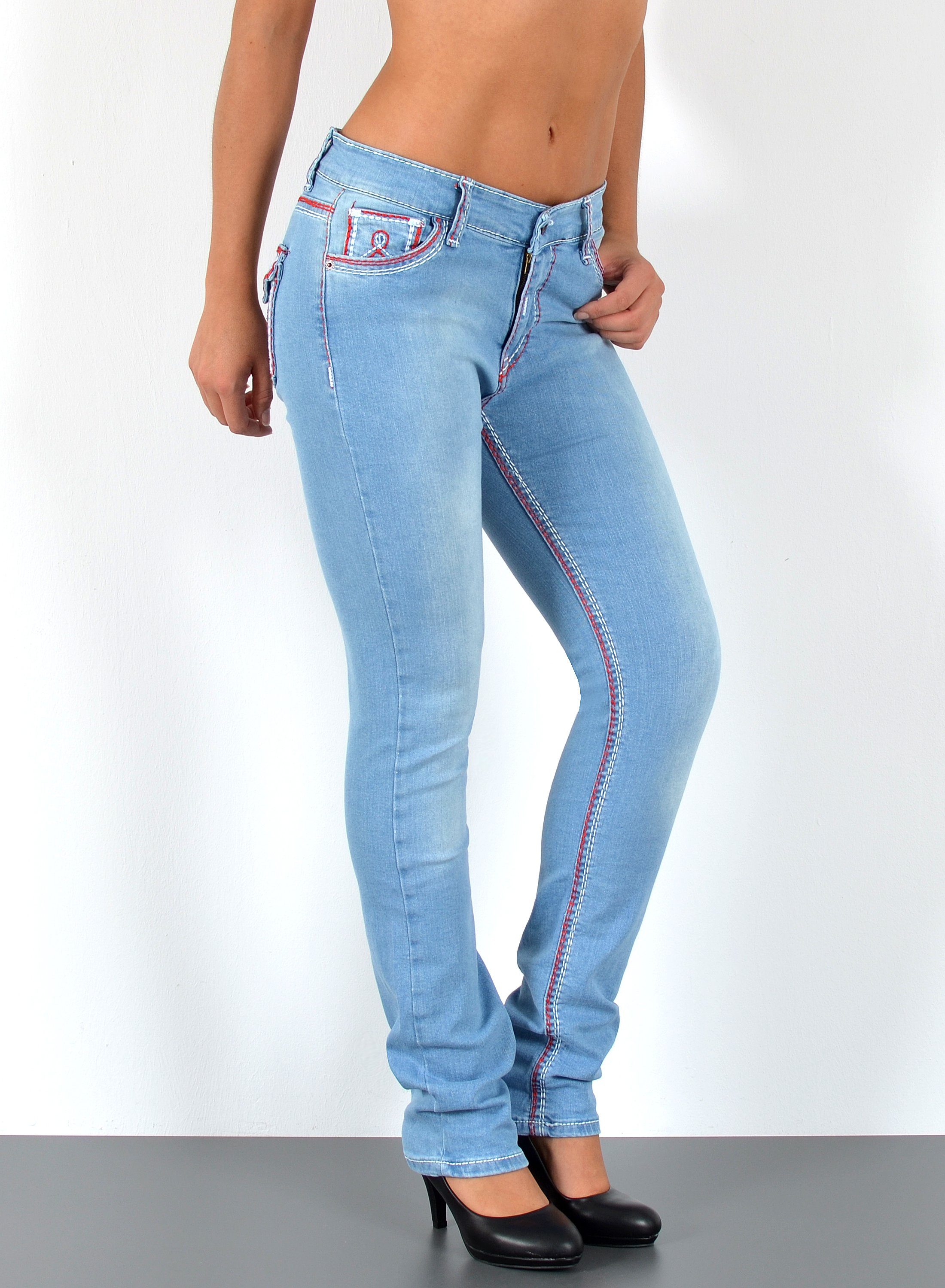 ESRA Straight-Jeans Damen Straight Jeans mit günstig online kaufen