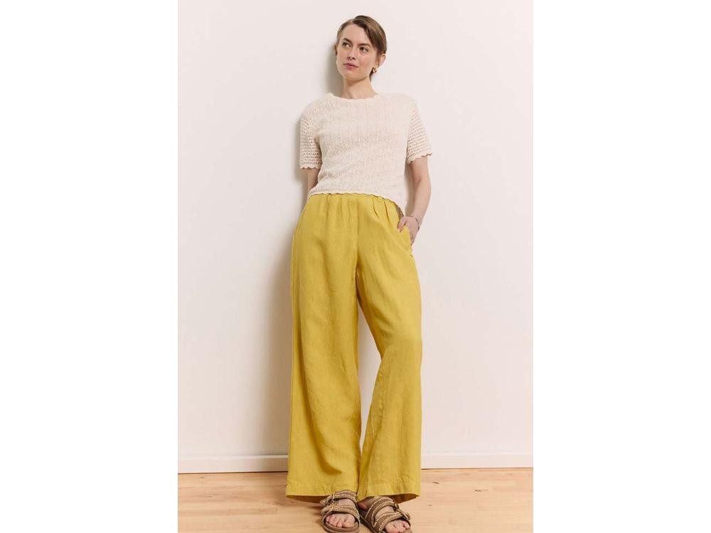 Tranquillo Stoffhose tranquillo Damen-Hose 'Rooxy' aus Leinen mit Seite
