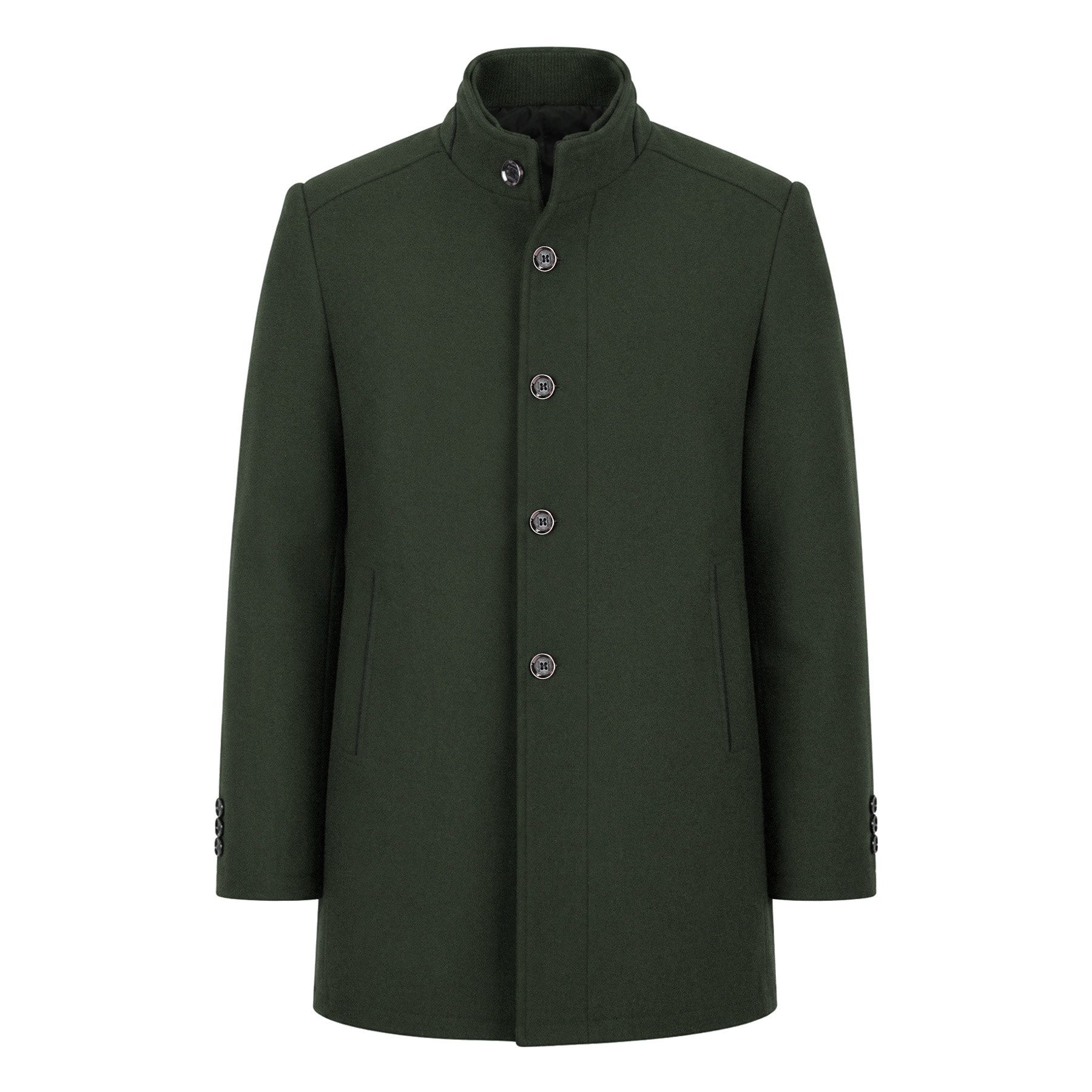 Allthemen Kurzmantel mit abnehmbarer dicker Weste Herren Wintermantel kurze Wolljacke – Bild 5 von 5