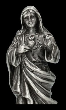 Figuren Shop GmbH Dekofigur Heiligenfigur Zinn - Unbeflecktes Herz Mariä - Maria heilige Dekofigur