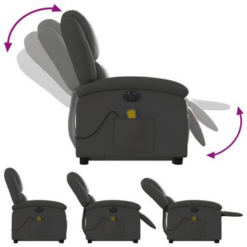 vidaXL Sessel Massagesessel mit Aufstehhilfe Elektrisch Grau Echtleder (1-St)