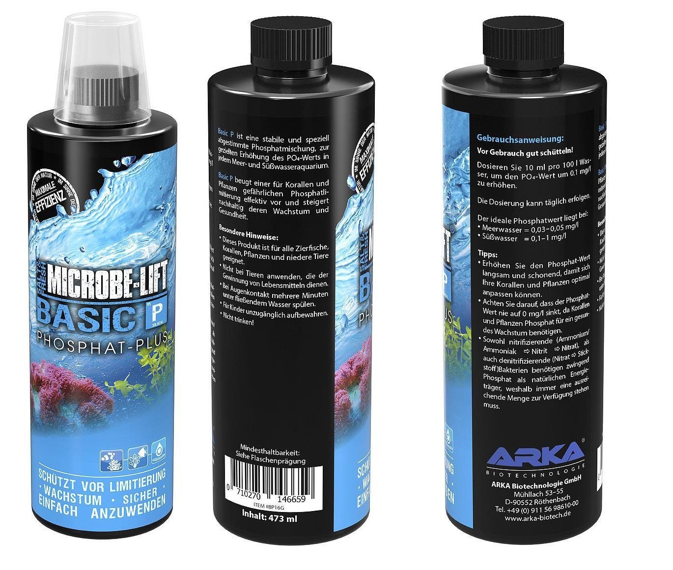 Microbe-Lift Aquariumfilter Microbe-Lift Basic P - Phosphat-Erhöhung 118 ml für Süß- und Meerwass