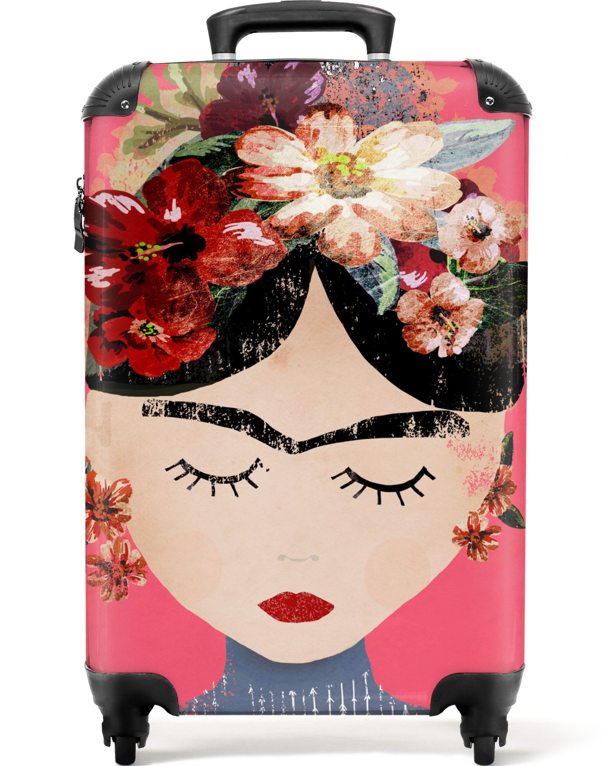 NoBoringSuitcases.com© Hartschalen-Trolley Frida Kahlo - Frau günstig online kaufen