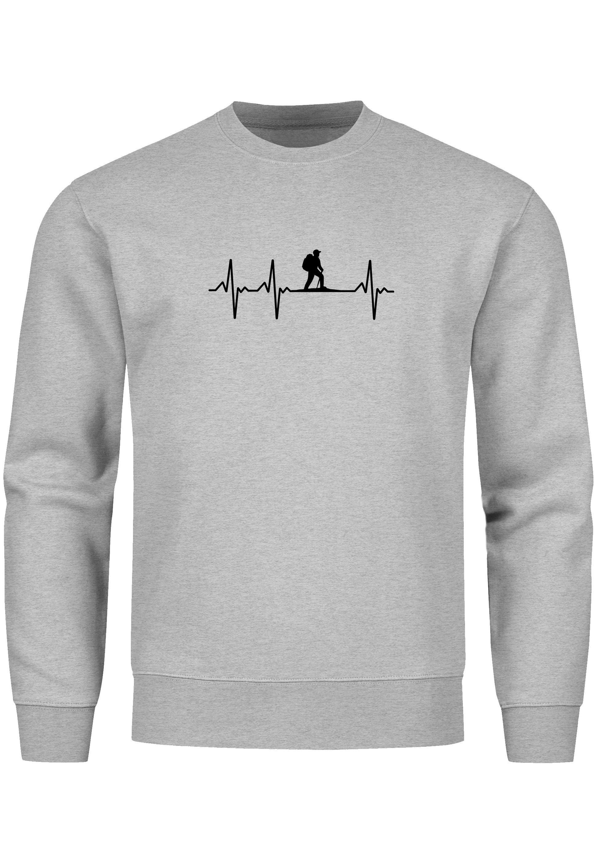Neverless Sweatshirt Sweatshirt Herren Wanderer Herzschlag Outdoor Natur Ru günstig online kaufen