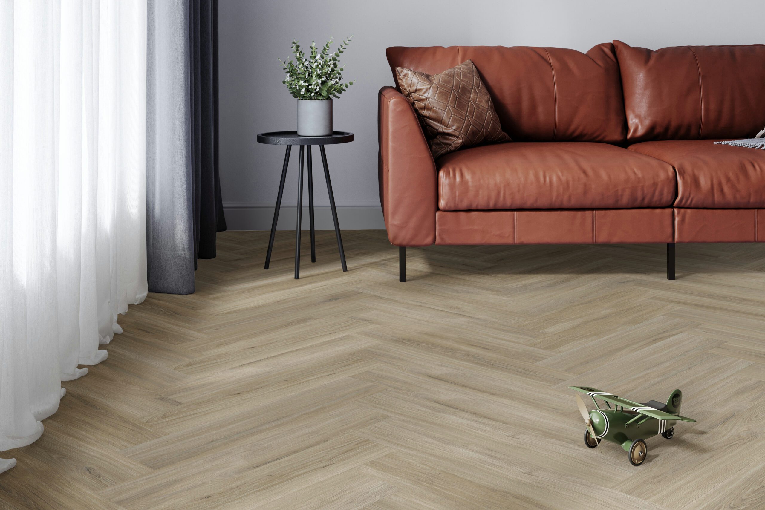 FALQUON GmbH Vinylboden The Floor Herringbone 740x148x6mm- Made in Germany - Click-Vinylboden, Fischgrät, inkl. Trittschalldämmung, Packung, In 1 Packung: 16 Paneele - 1,75m², 1 Packung: 16 Paneele - 1,75 m²