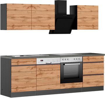 KOCHSTATION Küche KS-Riesa, Stellbreite 240 cm, wahlweise mit oder ohne E-Geräte
