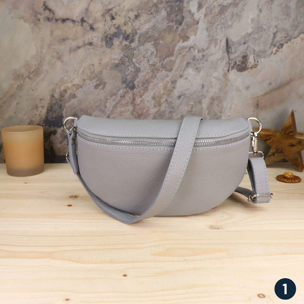 Blade Umhängetasche Bauchtasche Damen Echtleder Umhängetasche Brusttasche Gürteltasche, als Schultertasche tragbar mit Verstellbare Schultergurte