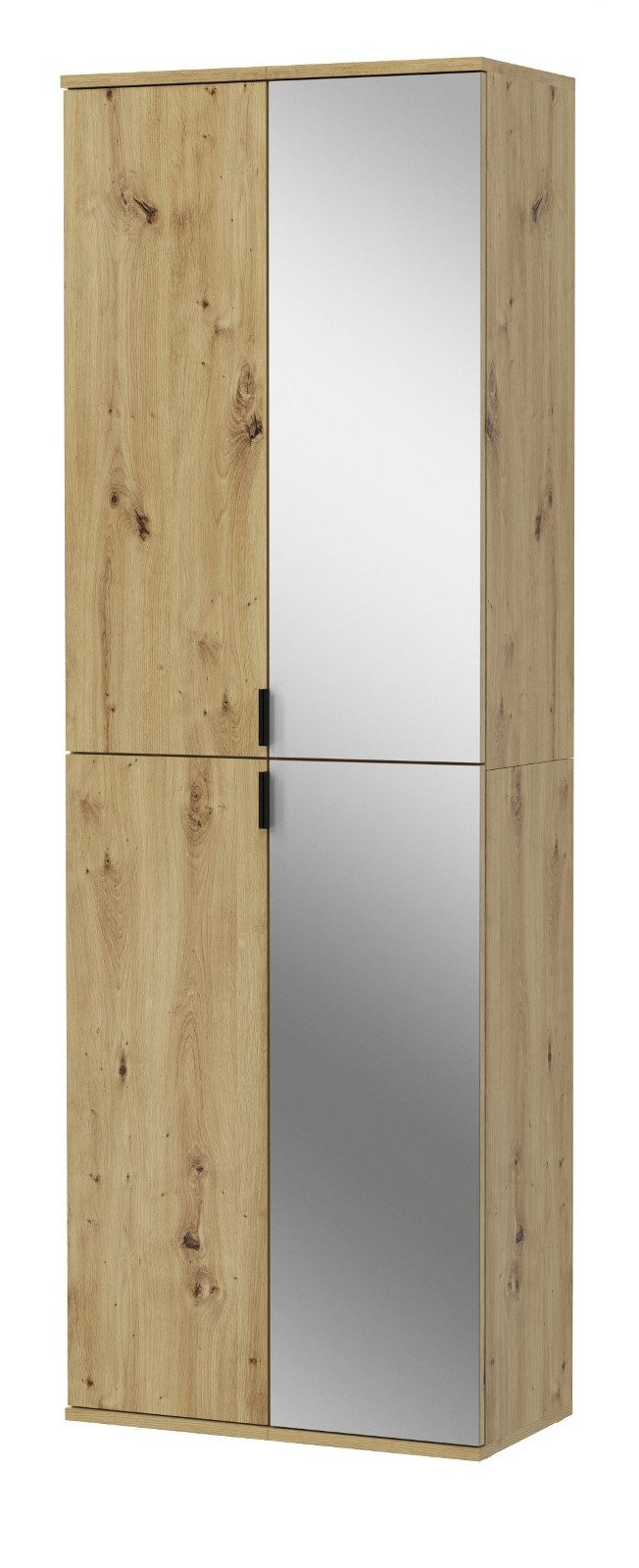 Inn.Furn Schuhschrank Line-Up (Schuhschrank in Eiche Artisan, 60 x 193 cm) mit Spiegel