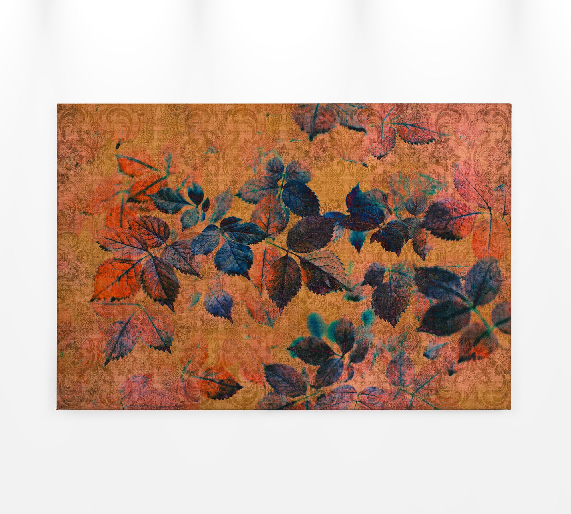 A.S. Création Leinwandbild, Blumen Leinwandbild Orange Blau 90x60 DD120482  Keilrahmenbild Wandbild Leinwand online kaufen | OTTO