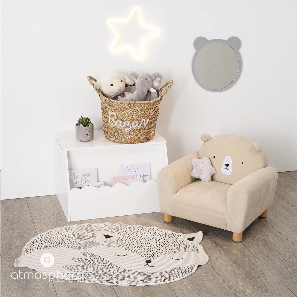 Atmosphera Créateur d'intérieur Kindersessel Sessel mit Rückenlehne BÄR, beige – Bild 5 von 5