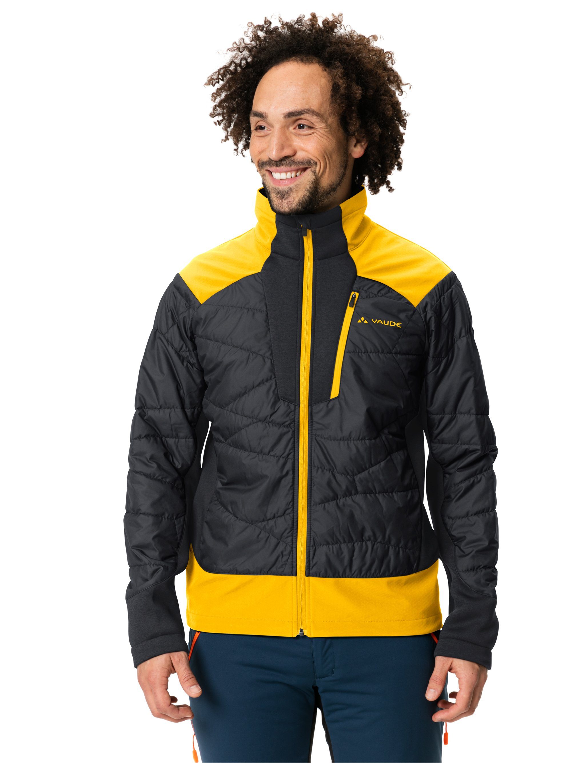 Jacket III Men's VAUDE Klimaneutral Outdoorjacke (1-St) black/yellow Minaki kompensiert