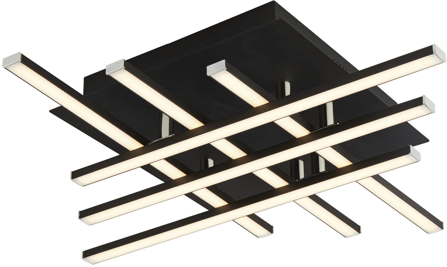 Searchlight Deckenleuchte Matrix 6Lt Flush - Schwarzmetall & Opal, LED fest integriert