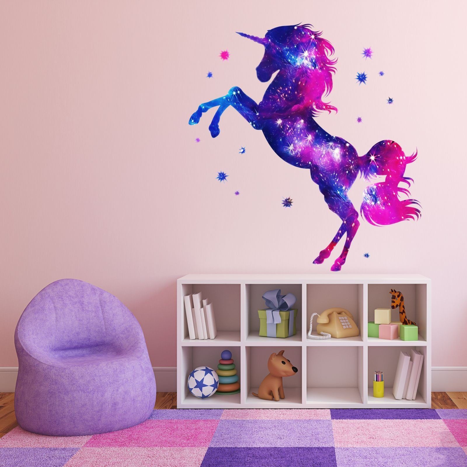 nikima Wandtattoo 163 Wandtattoo Einhorn pink - 600 x 600 mm (PVC-Folie), M günstig online kaufen
