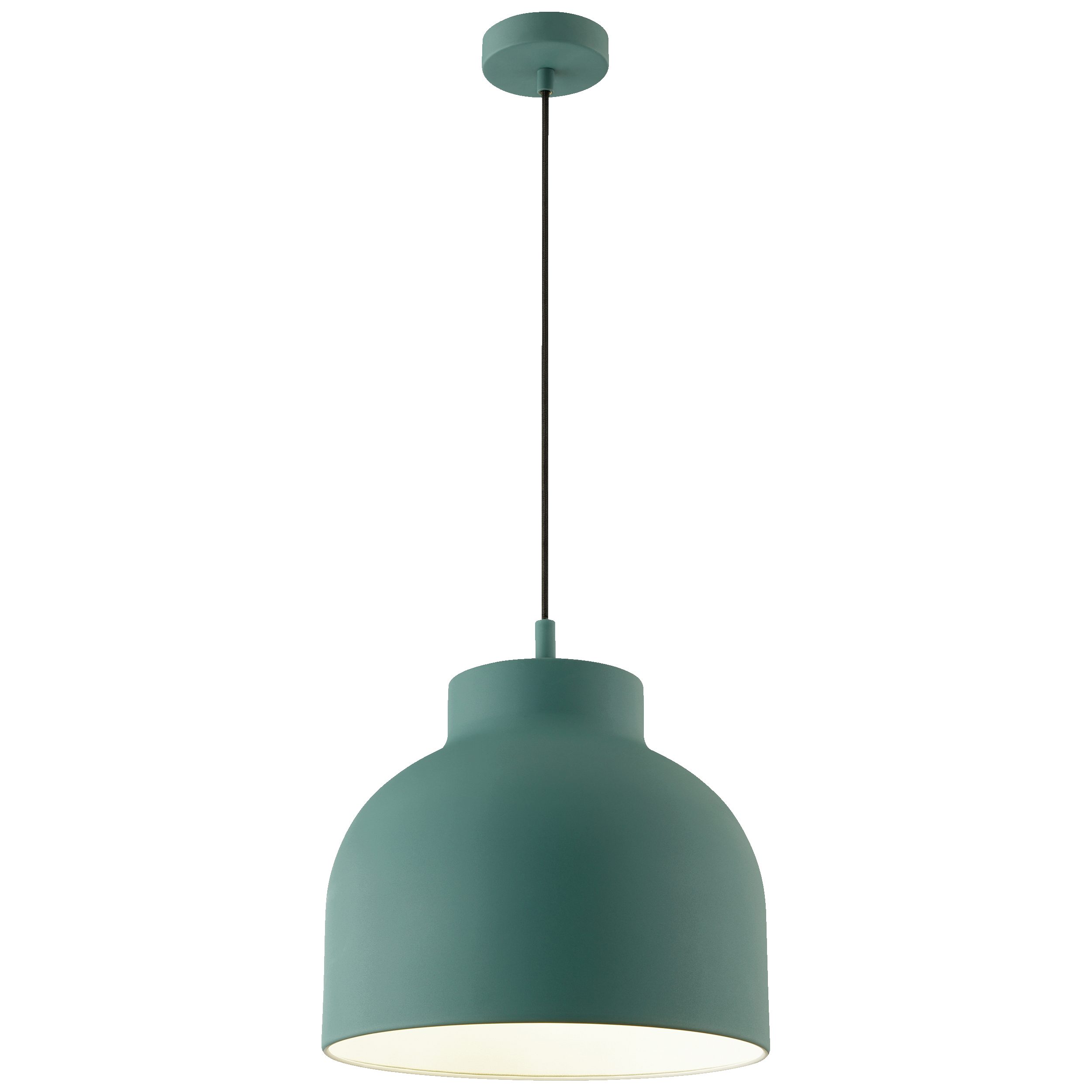 Lightbox Pendelleuchte, ohne Leuchtmittel, Hängelampe, kürzbar, 120cm Höhe, Ø 32cm, E27, max. 60W, Metall, türkis