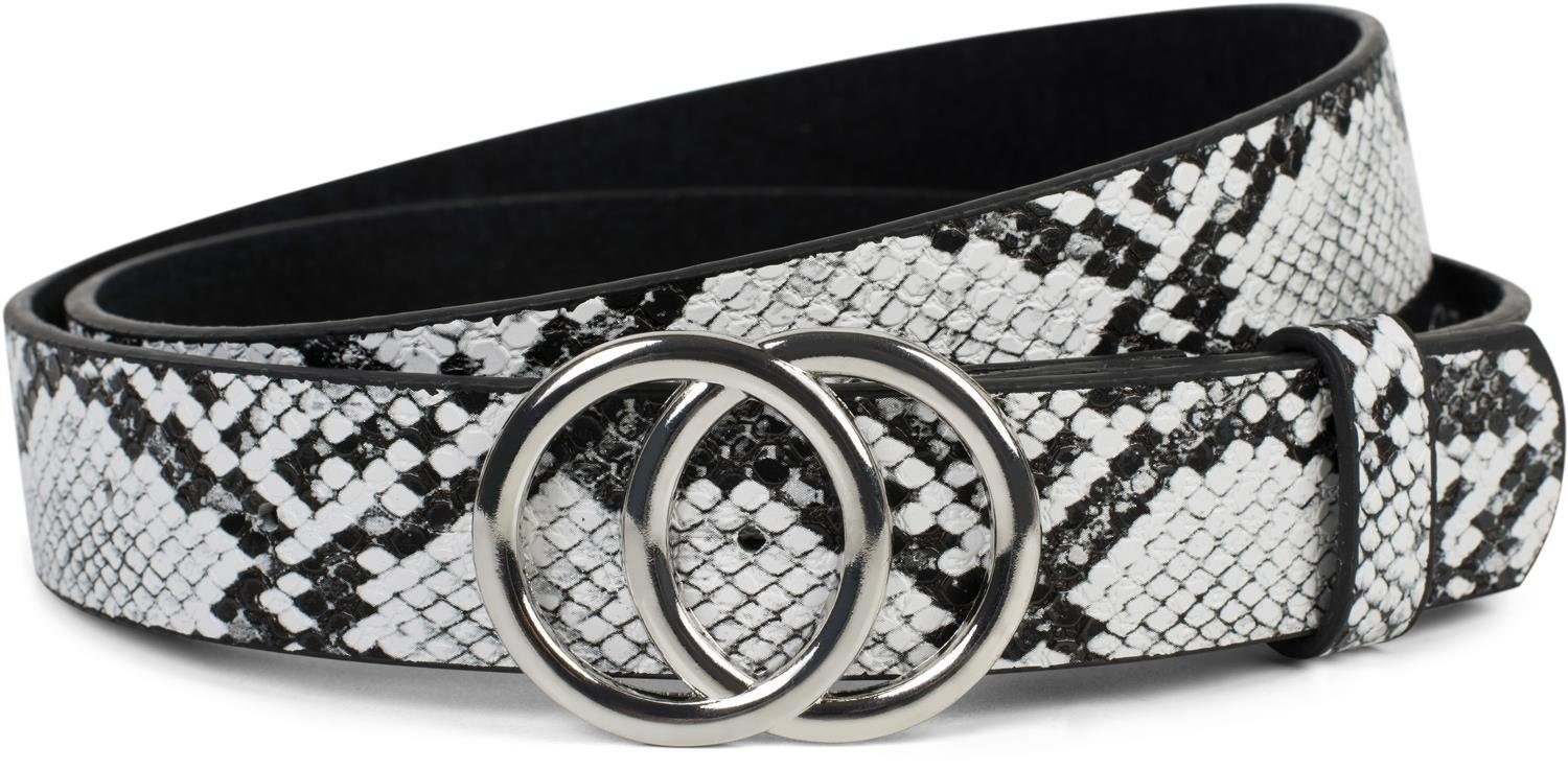styleBREAKER Synthetikgürtel Gürtel mit Schlangen Muster und Ringschnalle (1-St)